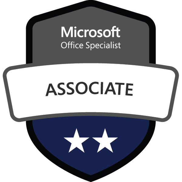 Credly badge: Microsoft Office Specialist: Associate (Microsoft 365 Apps)