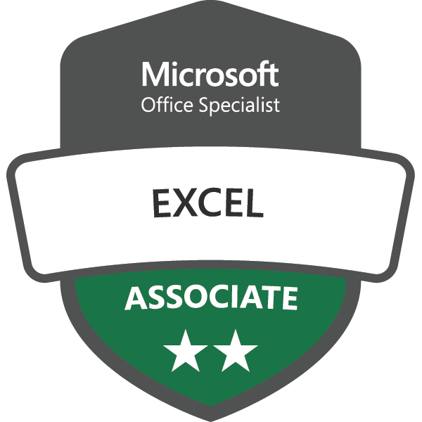 Credly badge: Microsoft Office Specialist: Excel Associate (Microsoft 365 Apps)